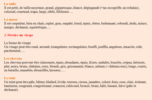 décrire le physique